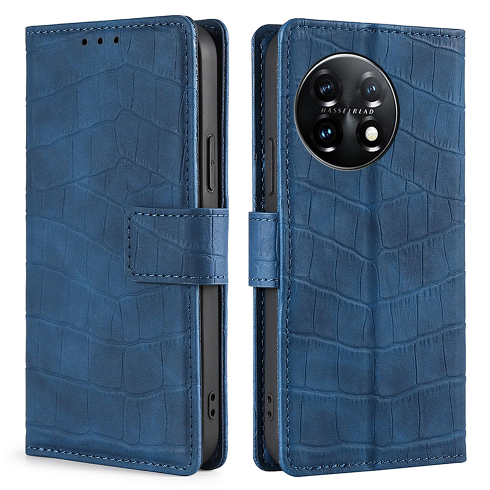 Skin-friendly Phone Case For OnePlus 11 5G Wallet Stand Crocodile Texture PU Leather TPU Anti-fall Cell Phone Cover Skin-friendly Phone Case For OnePlus 11 5G Wallet Stand Crocodile Texture PU Leather TPU Anti-fall Cell Phone Cover